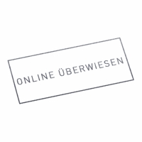 ONLINE ÜBERWIESEN | Stempel, selbstfärbend, Lagerstempel, 38 x 14 mm